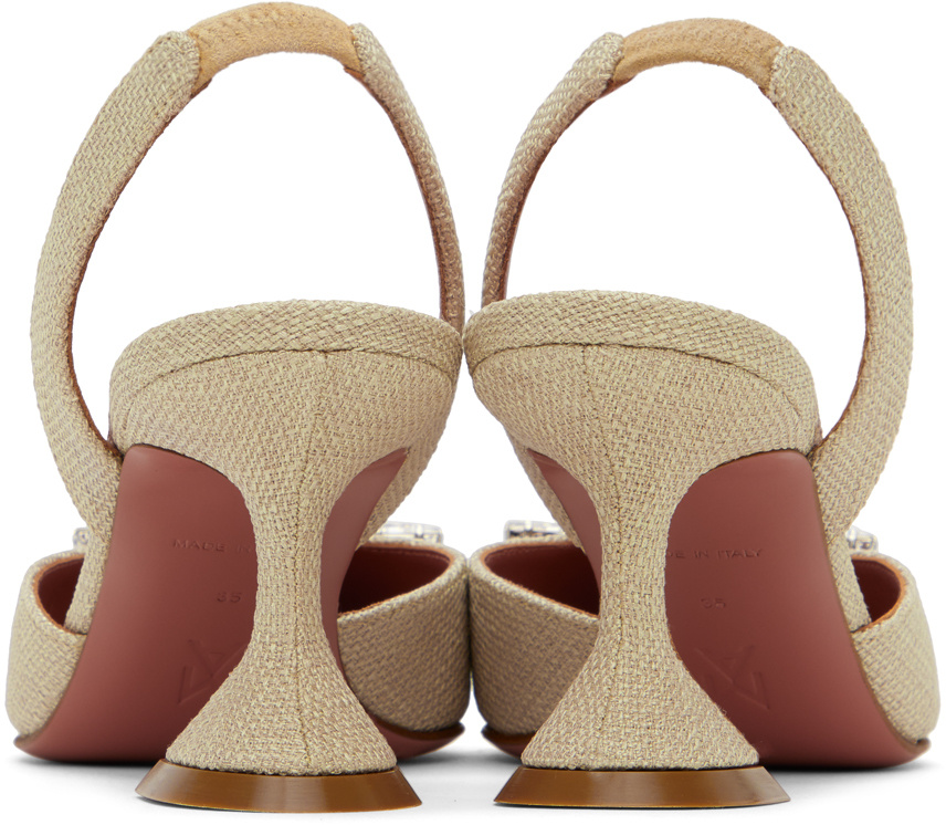 Amina Muaddi Begum Sling 70 Pointed High Heels In Nude