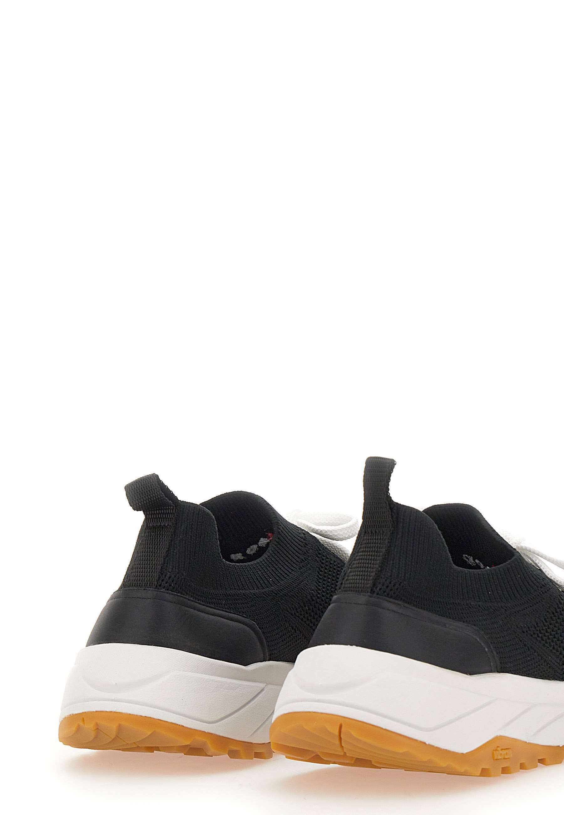Kiton Leather-insert Sneakers In Black