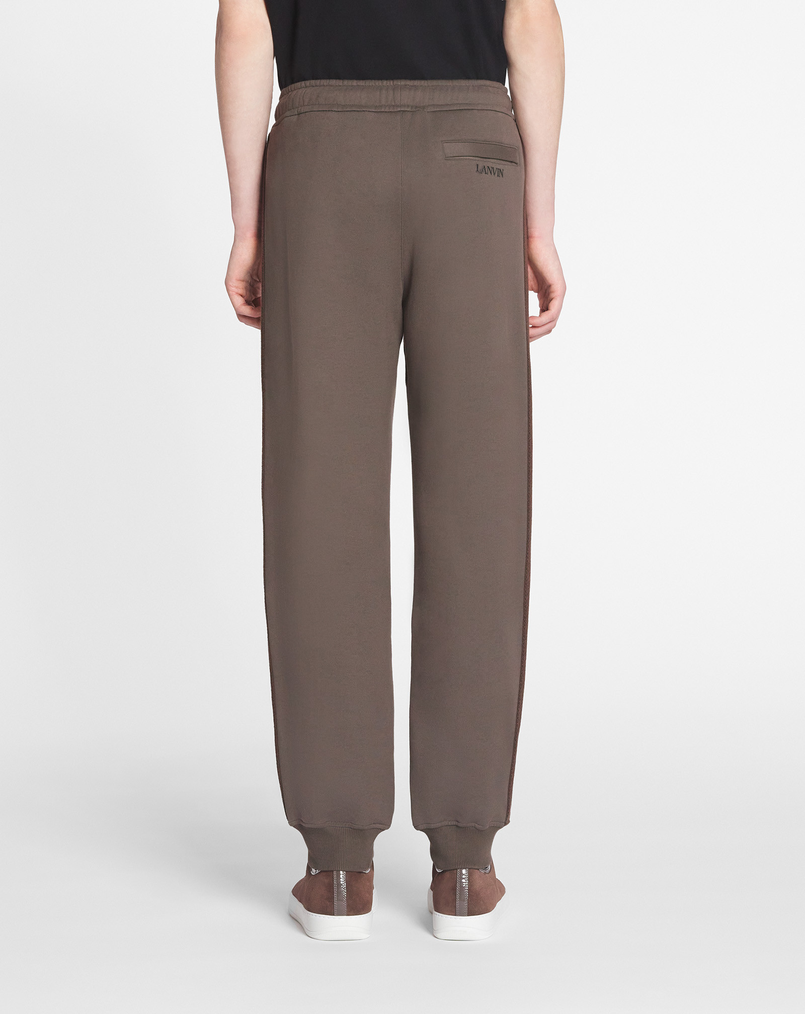 Lanvin Chevron-panel Drawstring Track Pants In Green