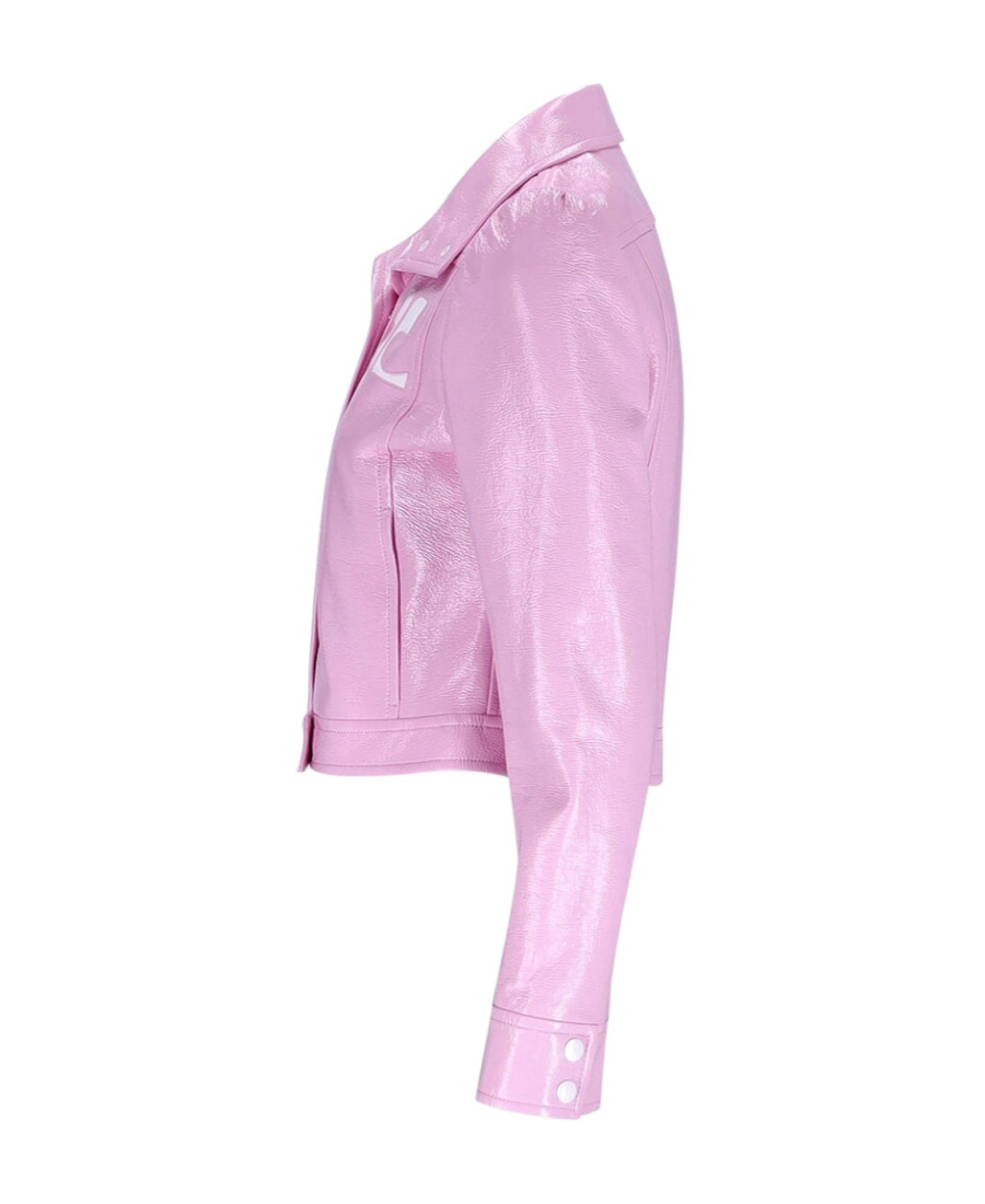 Courrèges Reedition Vinyl Cropped Jacket In Pink