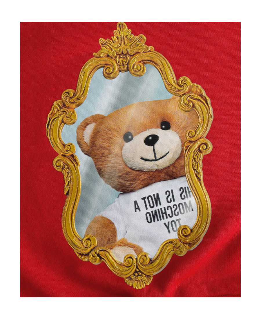 Moschino Teddy Mirror Logo-print Sweatshirt In Red