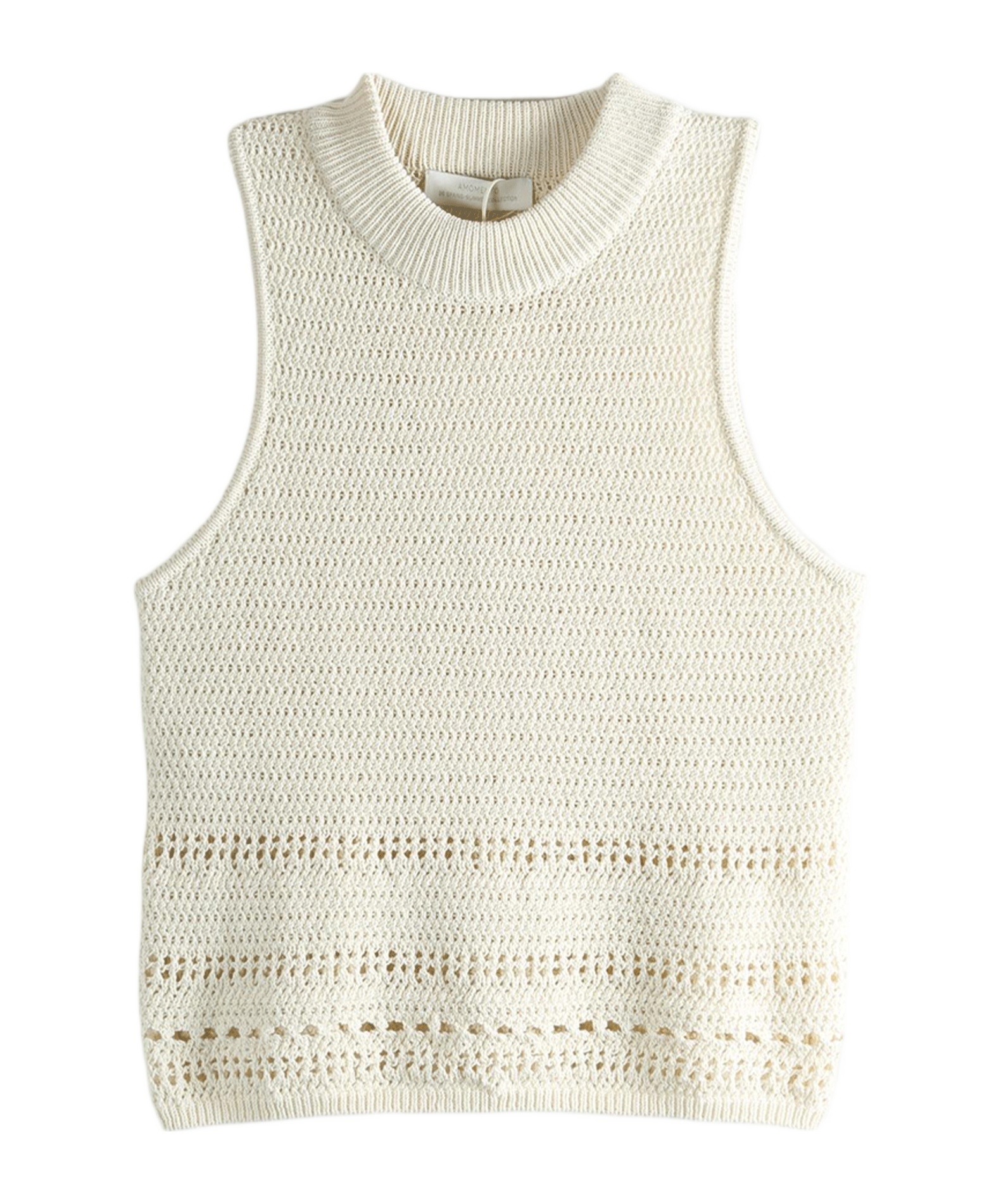 Amomento Crochet Knit Vest In Sand
