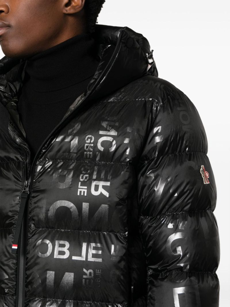 Moncler Logo-print Down Puffer Jacket In Black