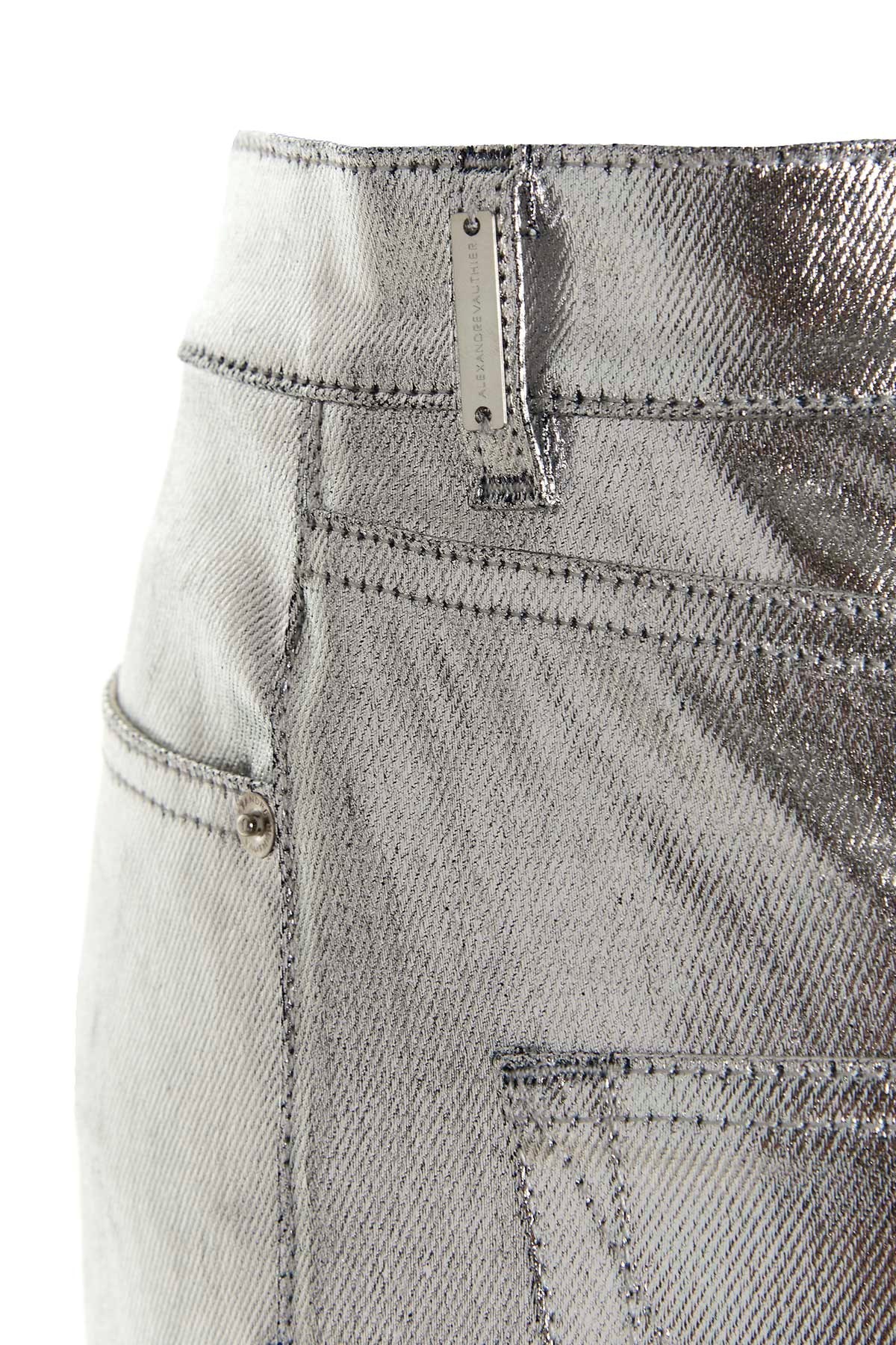 Alexandre Vauthier Logo Jeans In Gray