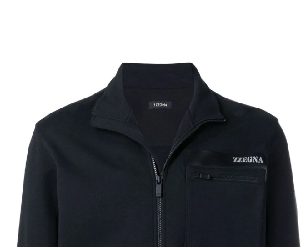 ZEGNA LOGO ZIPPER CASUAL COAT