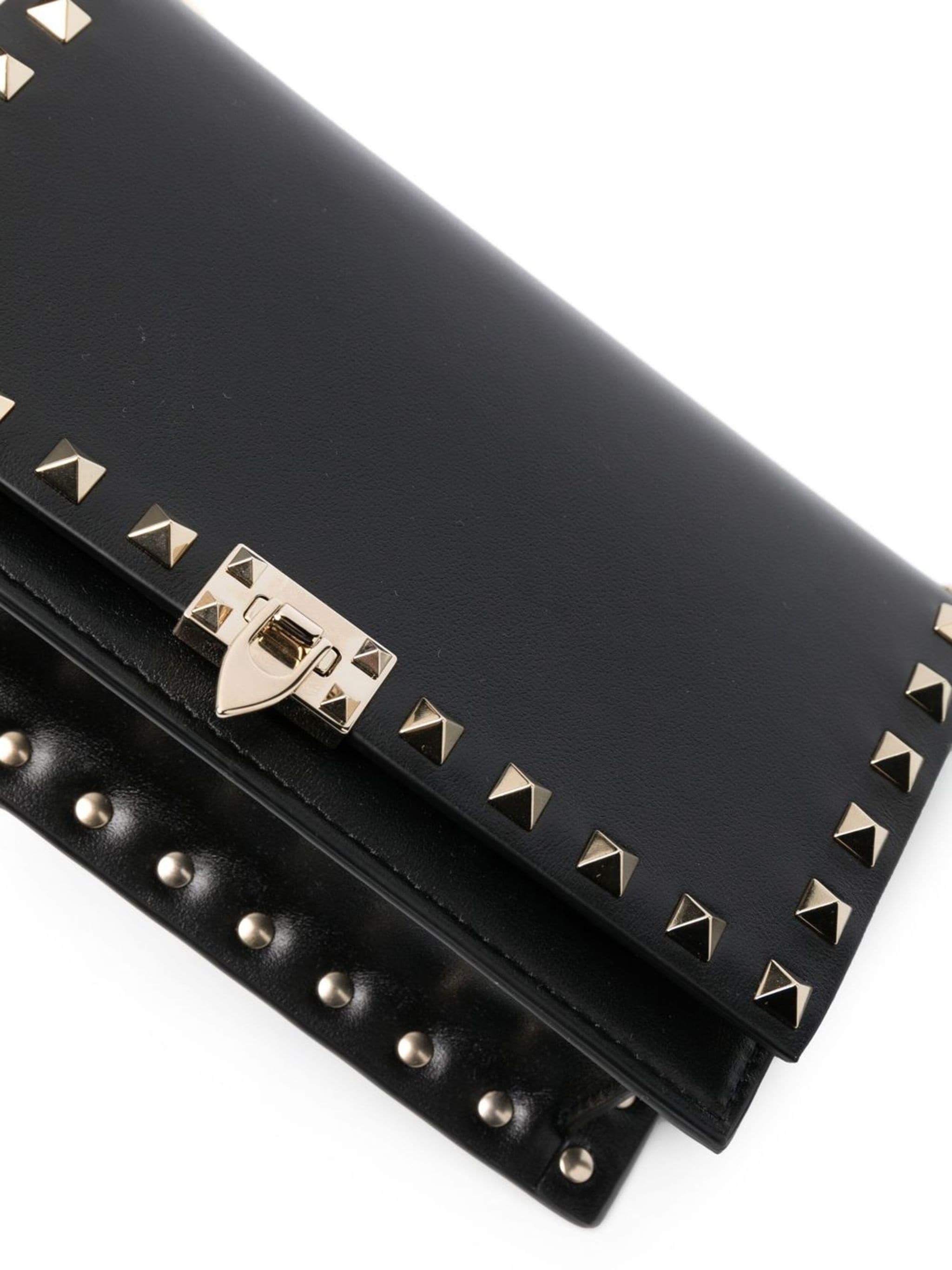 Valentino Rockstud Wallet-on-chain In Black