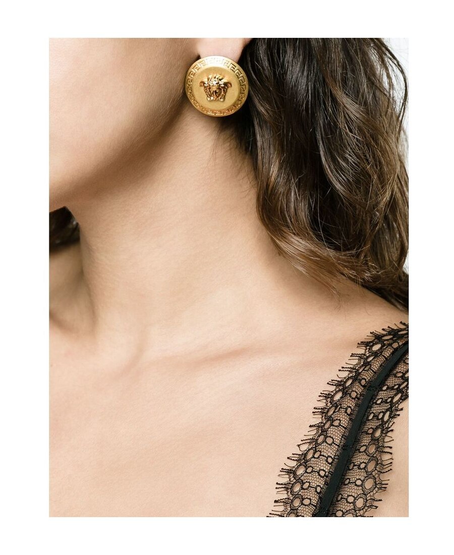VERSACE MEDUSA EMBOSSED EARRINGS