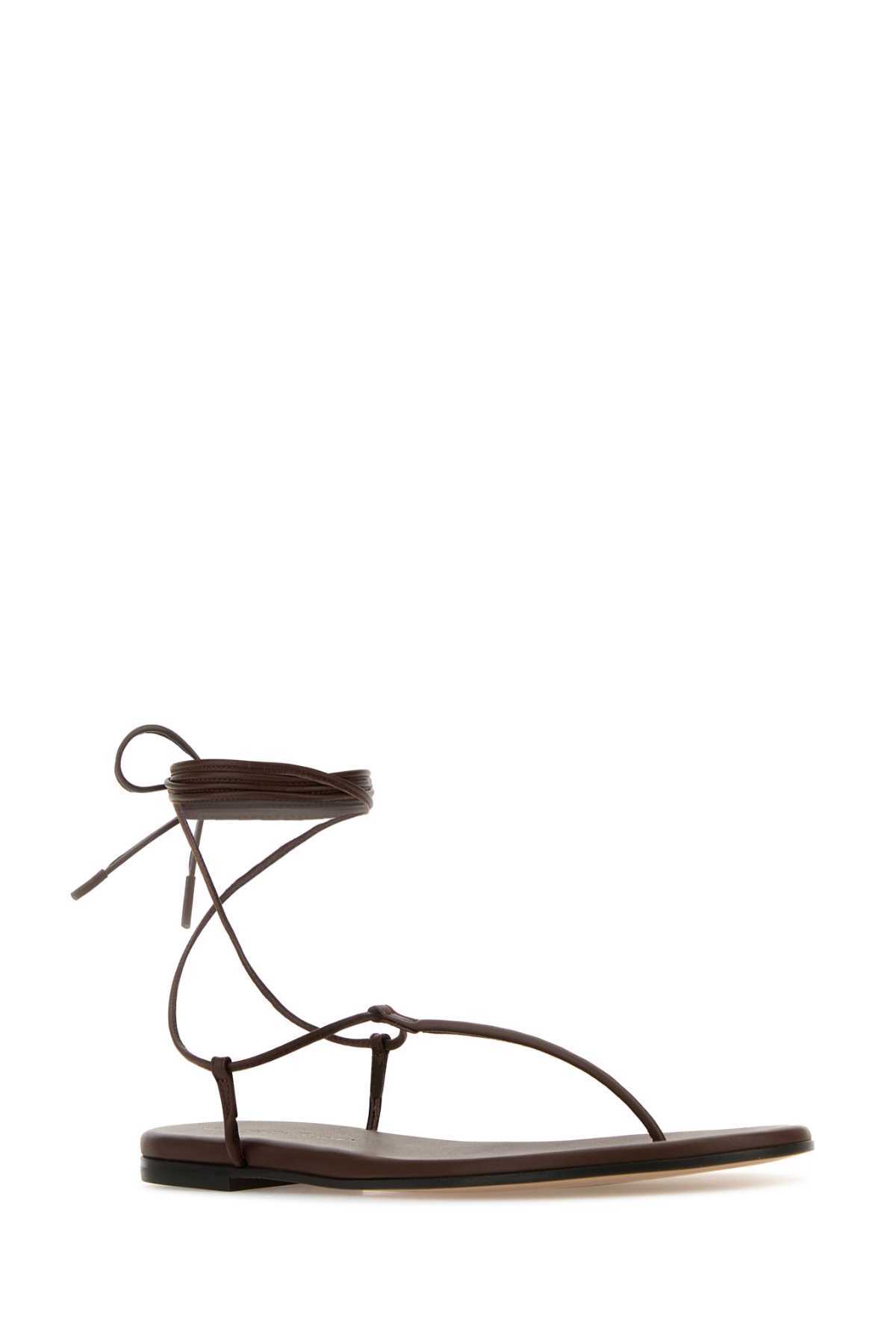 Gianvito Rossi Slingback And Open-toe Flat Sandals In Brown