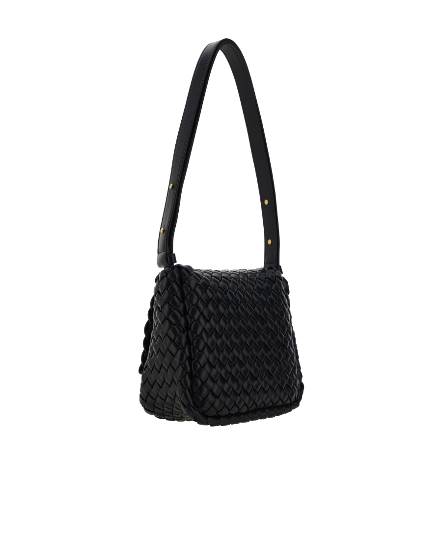 Shop Bottega Veneta Small Cobble Shoulder Bag In Black