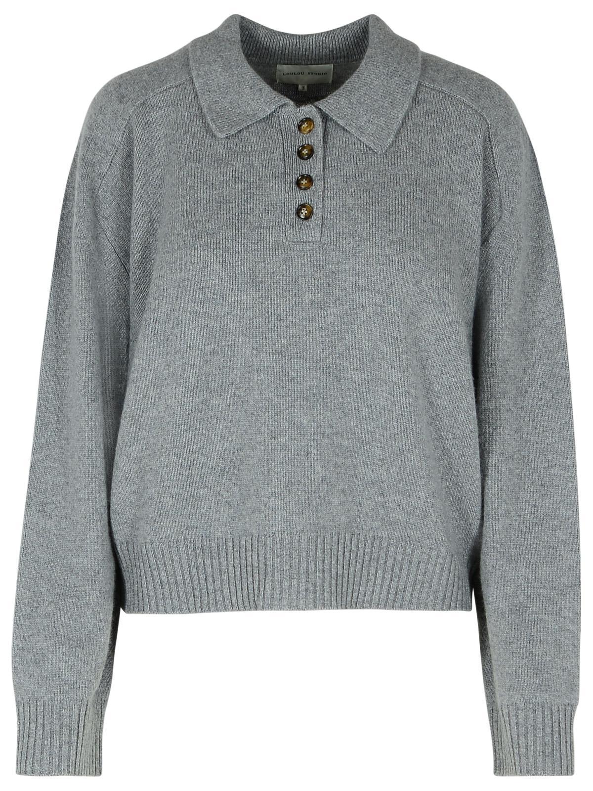 LOULOU STUDIO LONG-SLEEVED POLO SHIRT