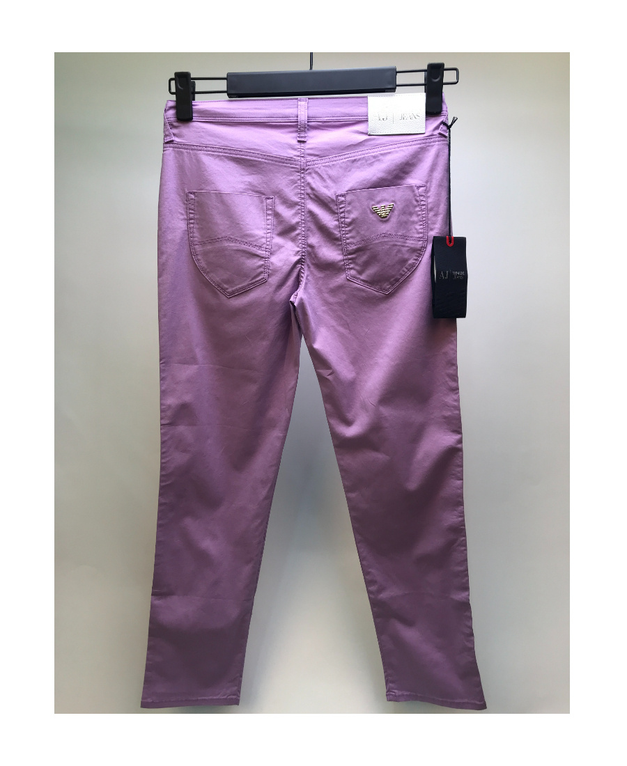 Shop Armani Jeans Logo Details Jeans In Purple