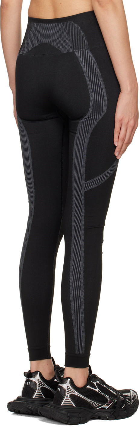 Misbhv Black Jacquard Leggings In Black