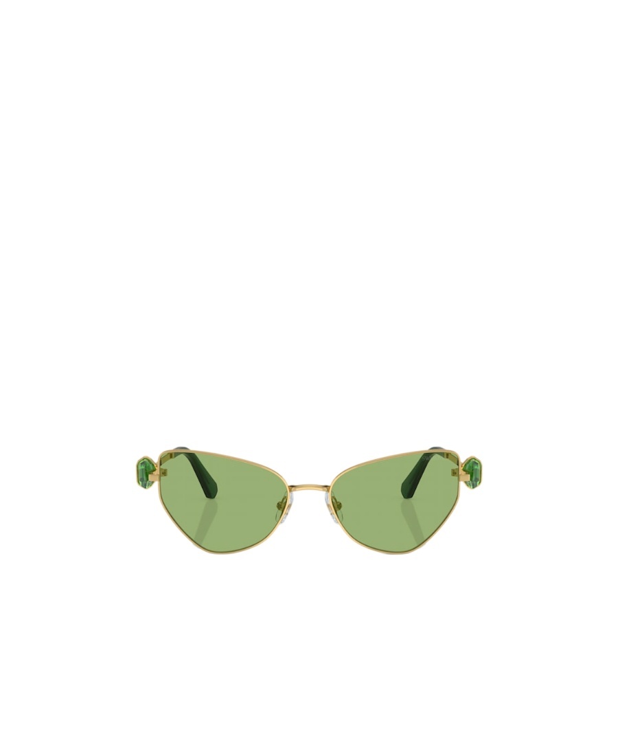 Swarovski Womens Gold Sk7003 Irregular-frame Metal Sunglasses In Green