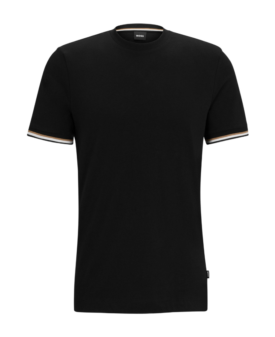Shop Hugo Boss Cotton T-shirt In Black