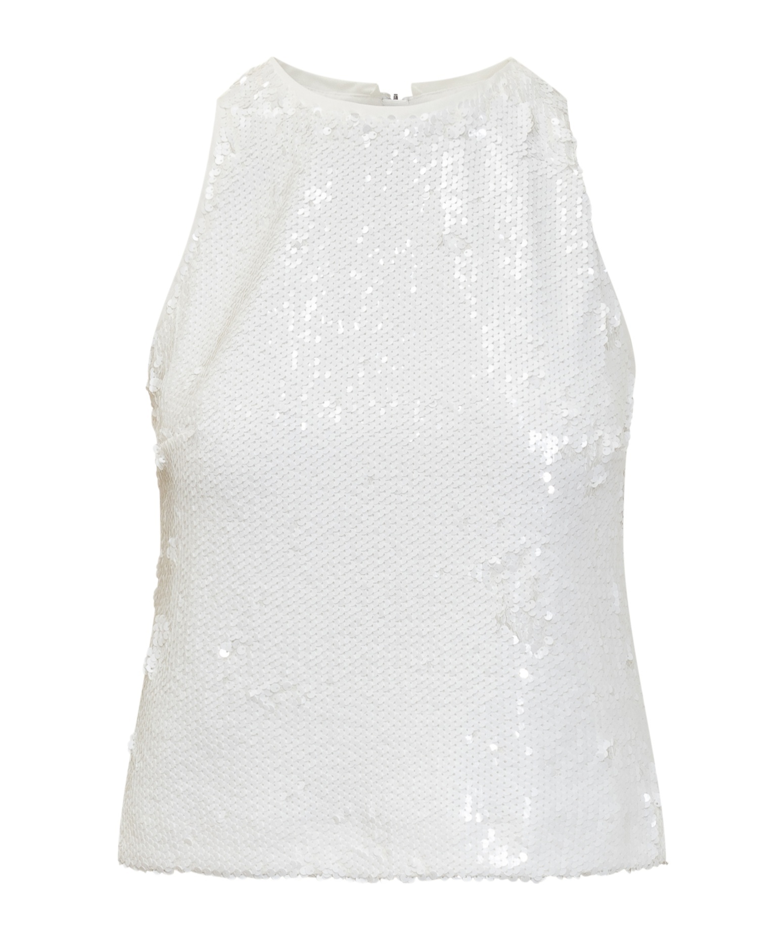 Msgm Sequin Top In White