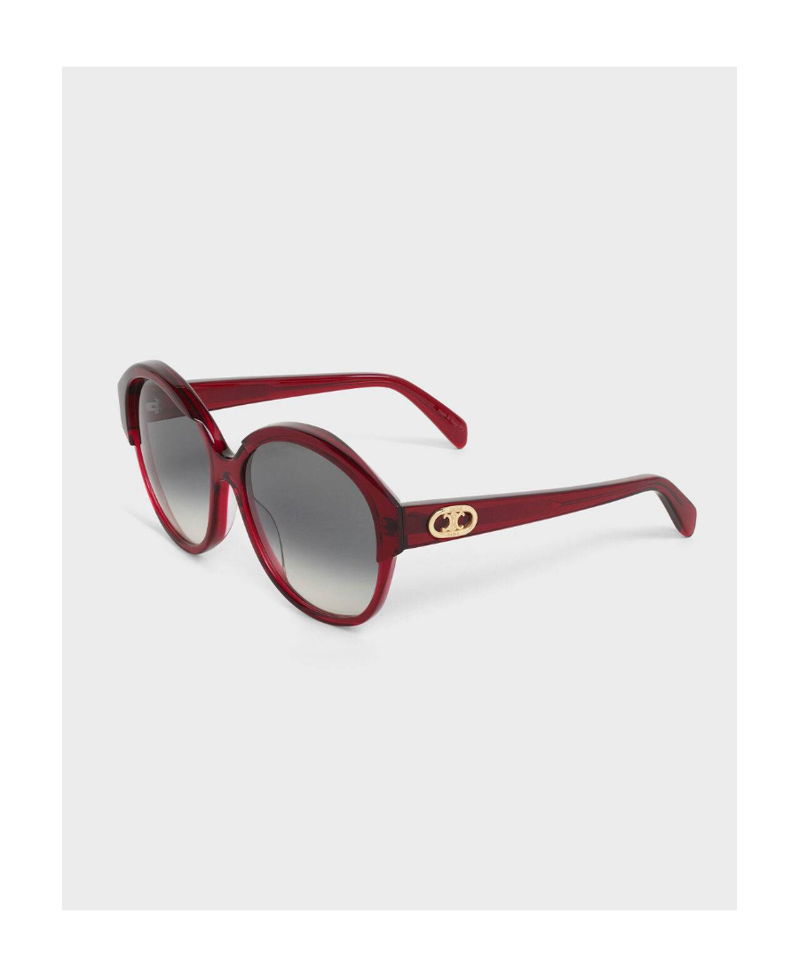 Celine Maillons Triomphe Round-frame Sunglasses In Red