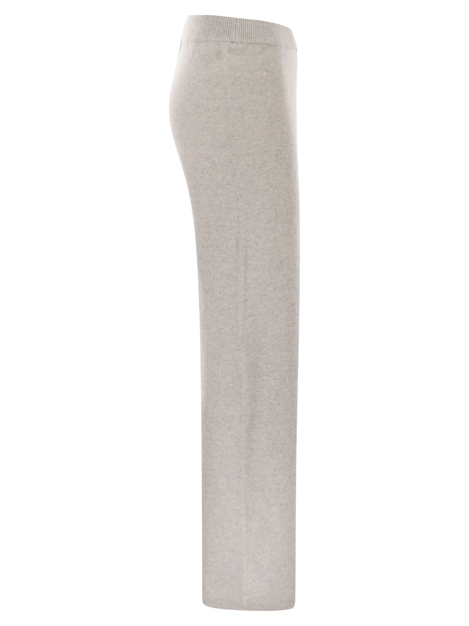 Peserico Wool And Cashmere Trousers With Lurex In Gray