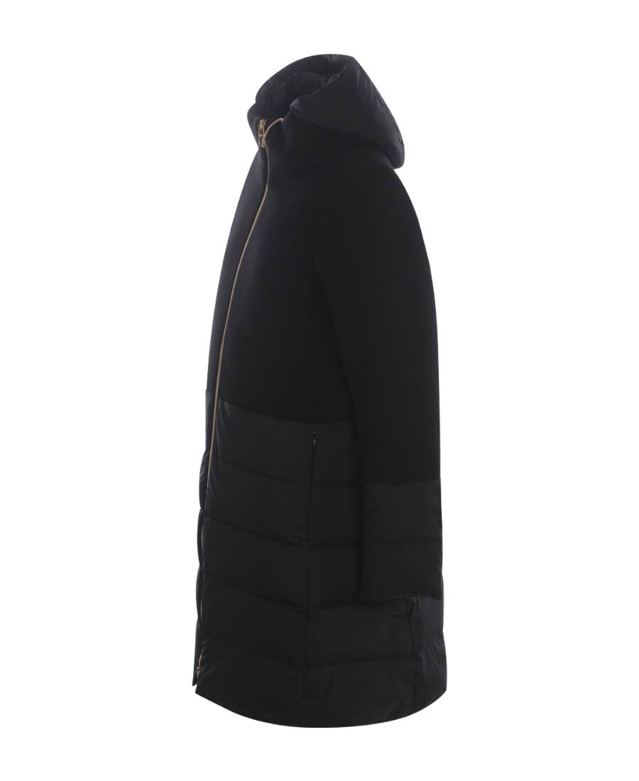 Herno Mix Fabric Medium Jacket In Black