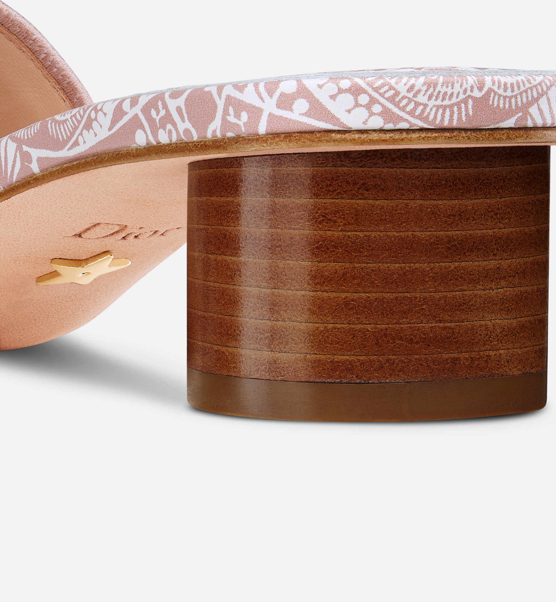 Dior Dway Belt With Sandals In Peach Blossom Pink And White