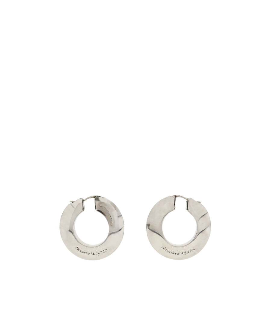 Alexander Mcqueen Eyelet Hoop Earrings In White