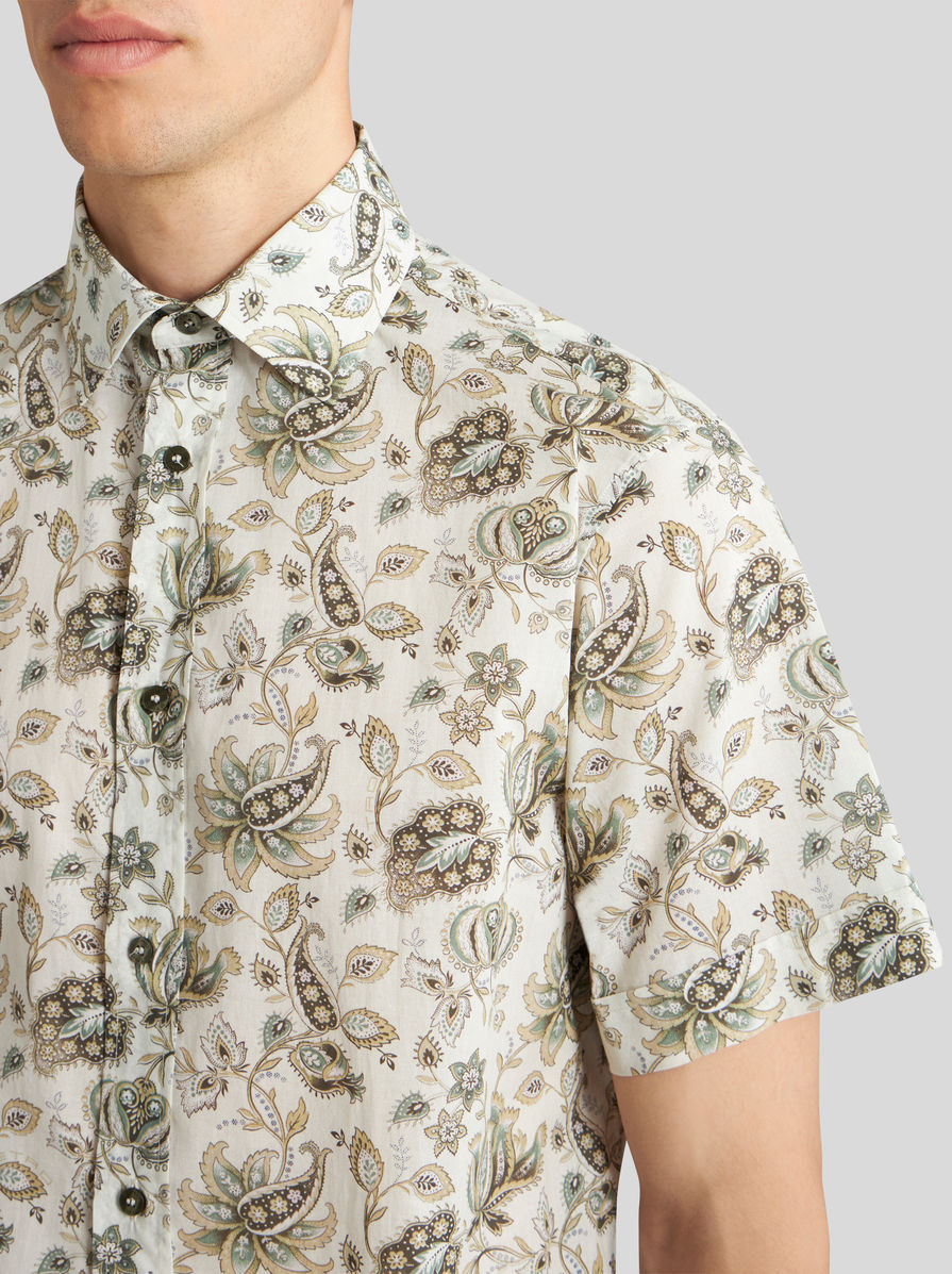 Etro Paisley-print Cotton Shirt In White