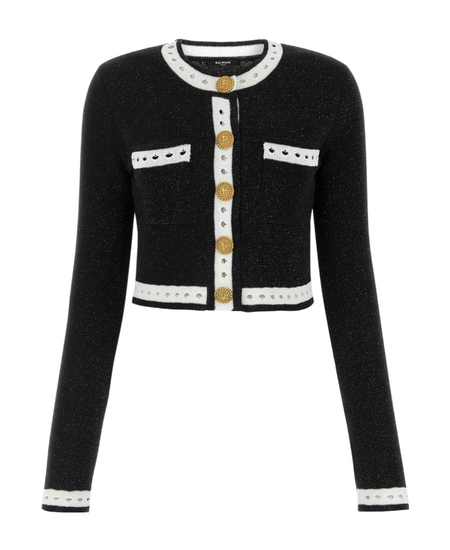 BALMAIN LONG-SLEEVE BUTTON-FASTENING CARDIGAN