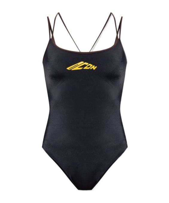 Dsquared2 Sleeveless One-piece Swimsuit In Black