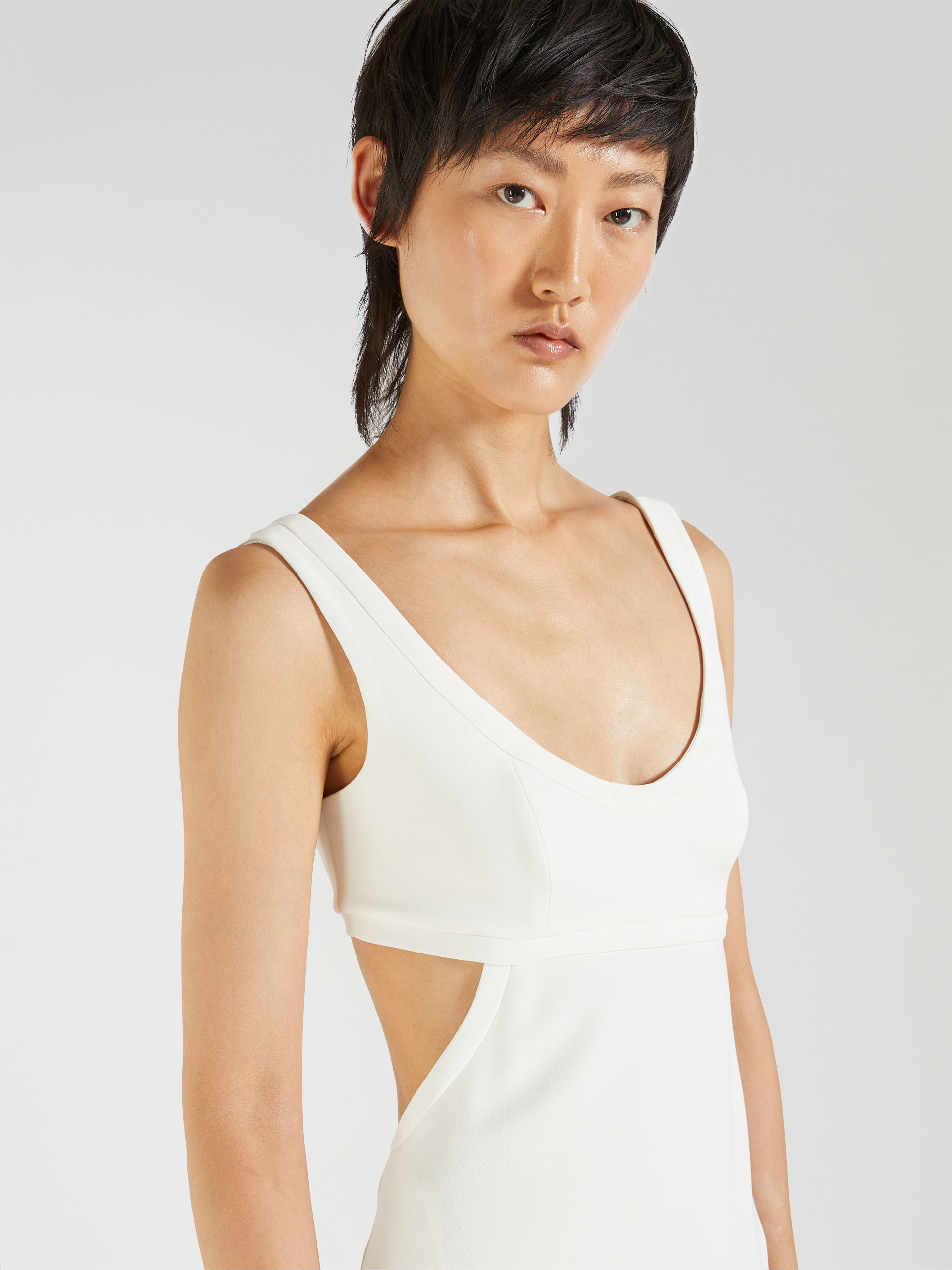 Max Mara Long Cady Dress In Gray