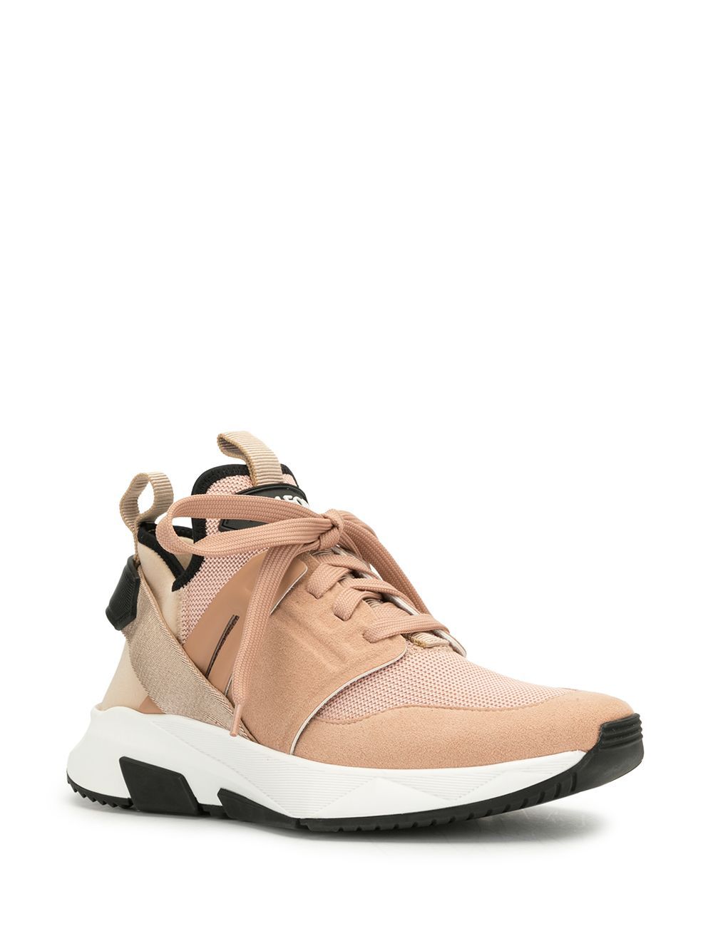 Tom Ford Jago Logo-patch Sneakers In Nude
