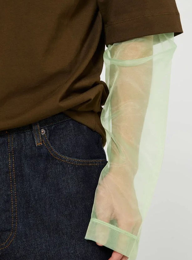 Dries Van Noten Double Sleeve T-shirt In Brown