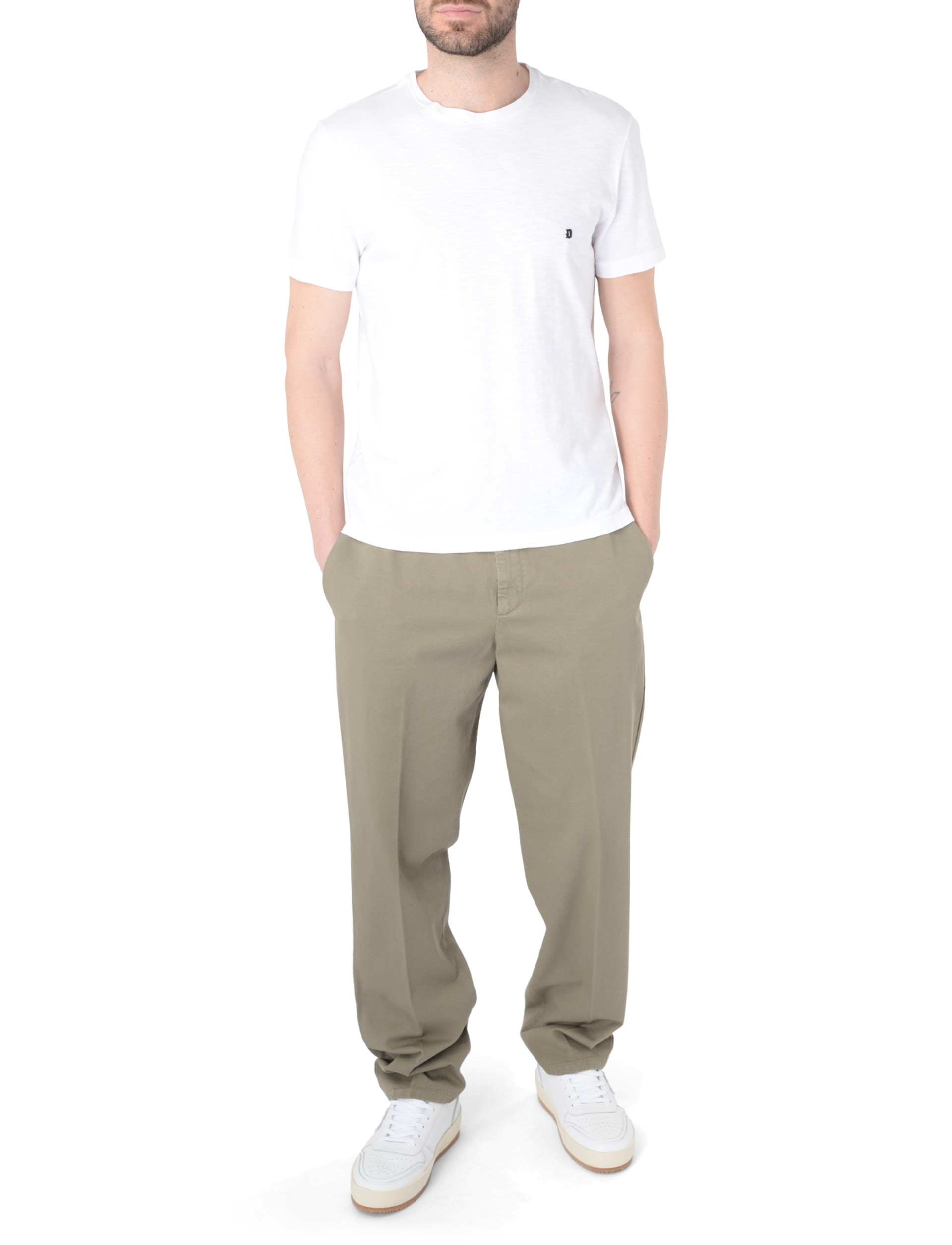Dondup Round Neck Short Sleeve T-shirt In White