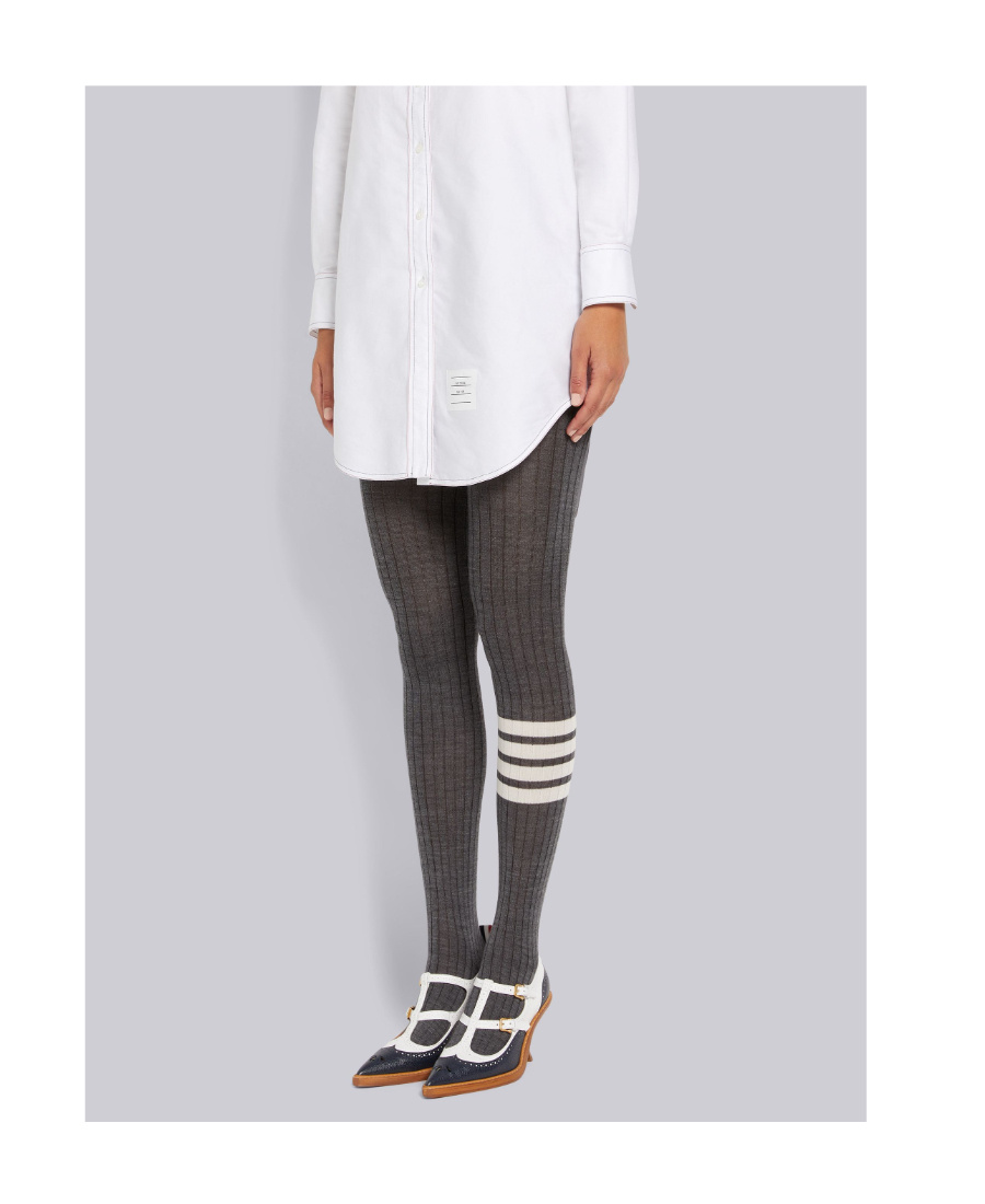 Thom Browne 4-bar Stripe Merino Tights In White