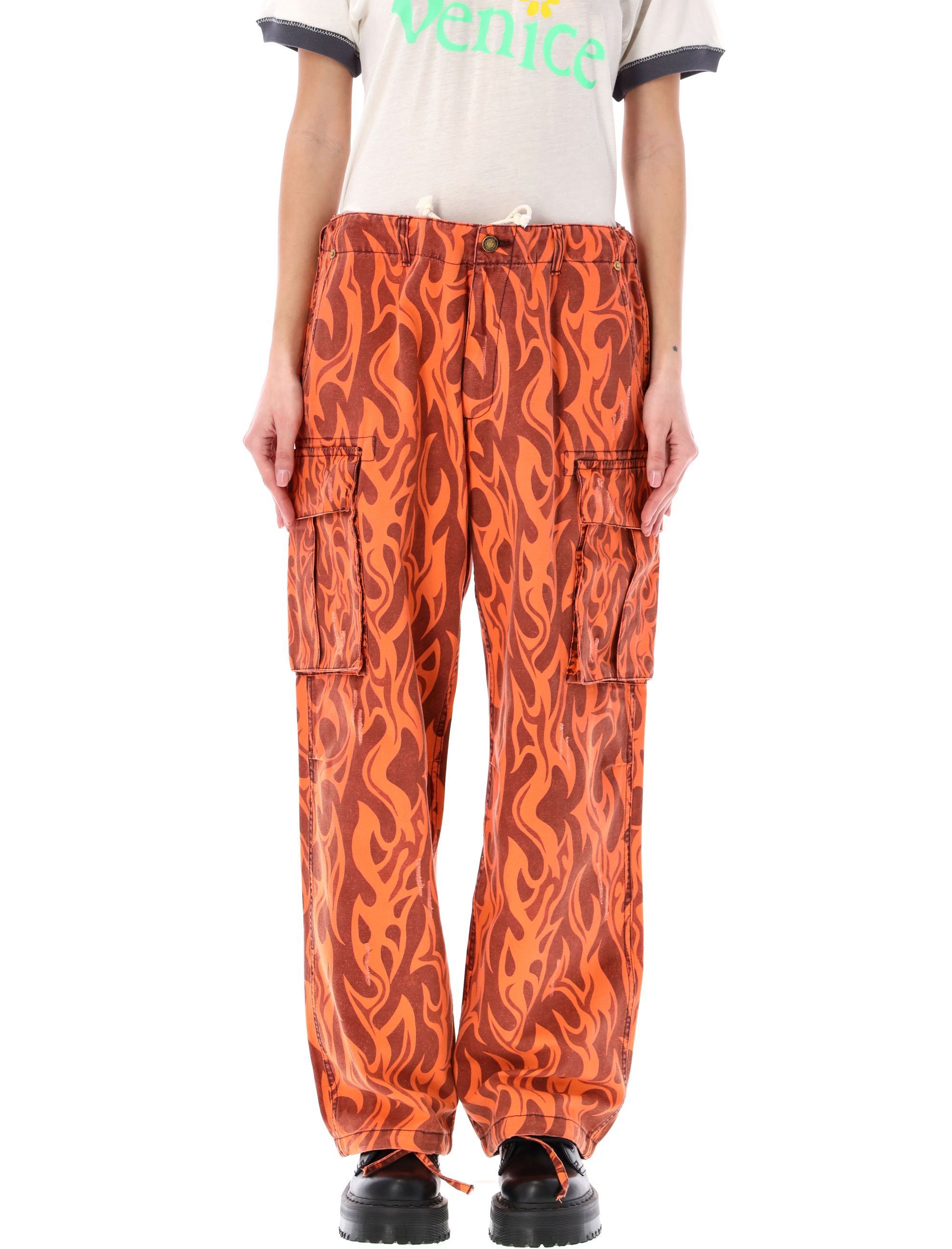 Erl Elastic Waist Overalls In Red