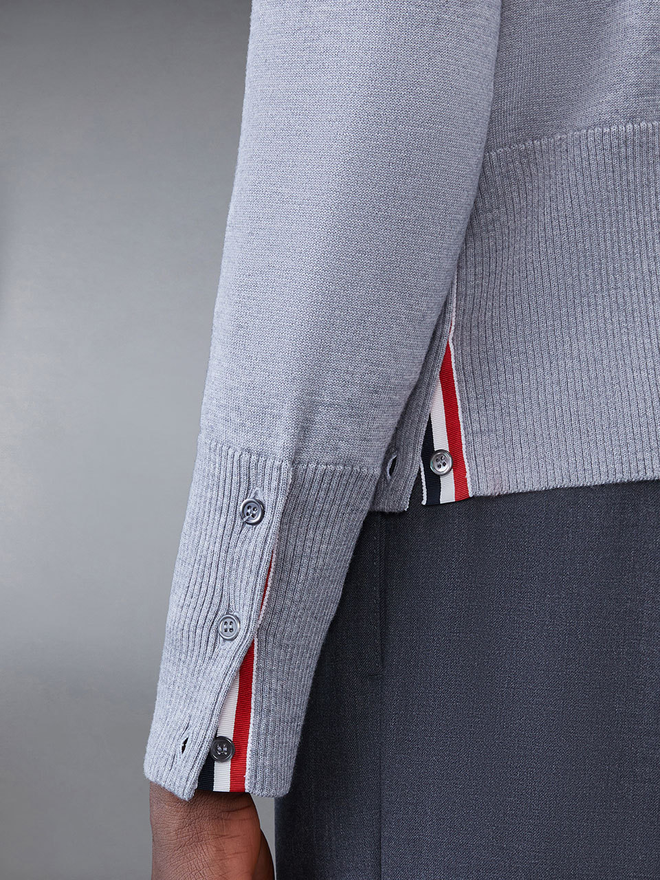 Shop Thom Browne 4-bar Stripe Wool Jumper In Gray