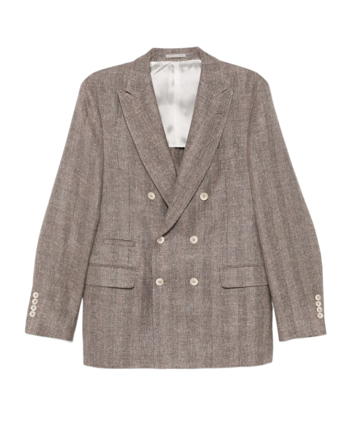 Brunello Cucinelli Double-breasted Blazer In Nude