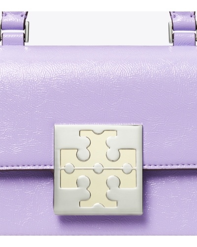 Shop Tory Burch Mini Bon Bon Tote Bag In Purple