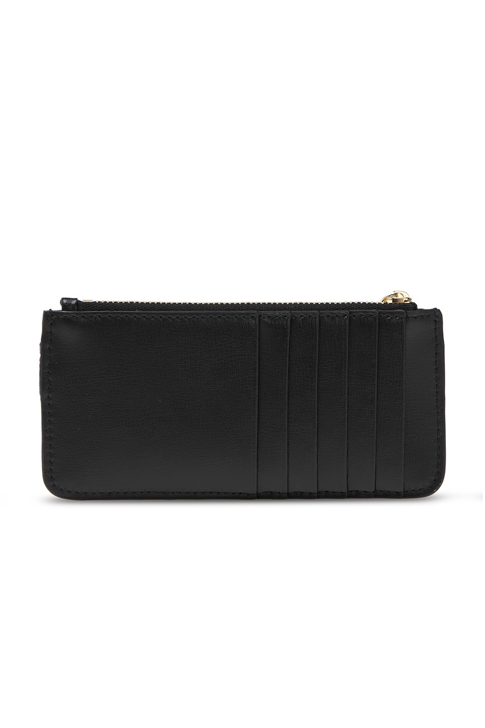 Ferragamo Vara Bow Leather Card Holder In Black