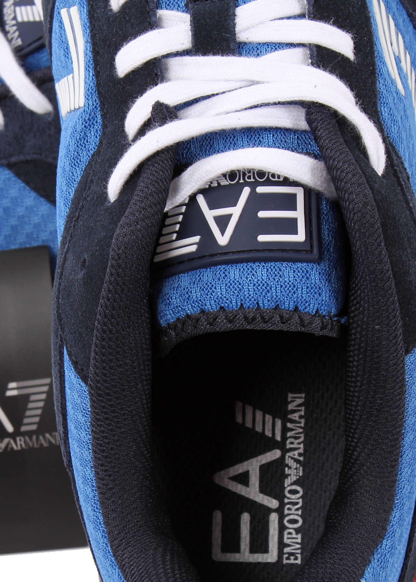 Ea7 Logo Lace Up Casual Sports Shoes In Black