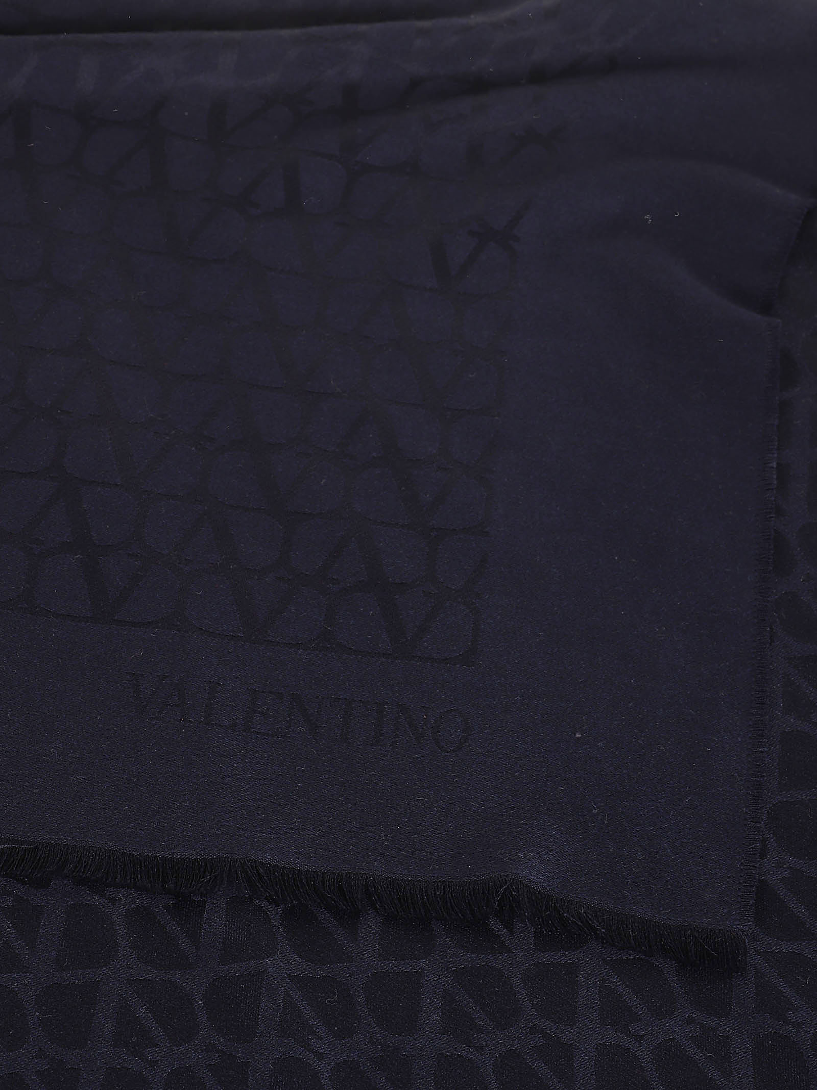 Valentino Vlogo Jacquard Scarf In Black