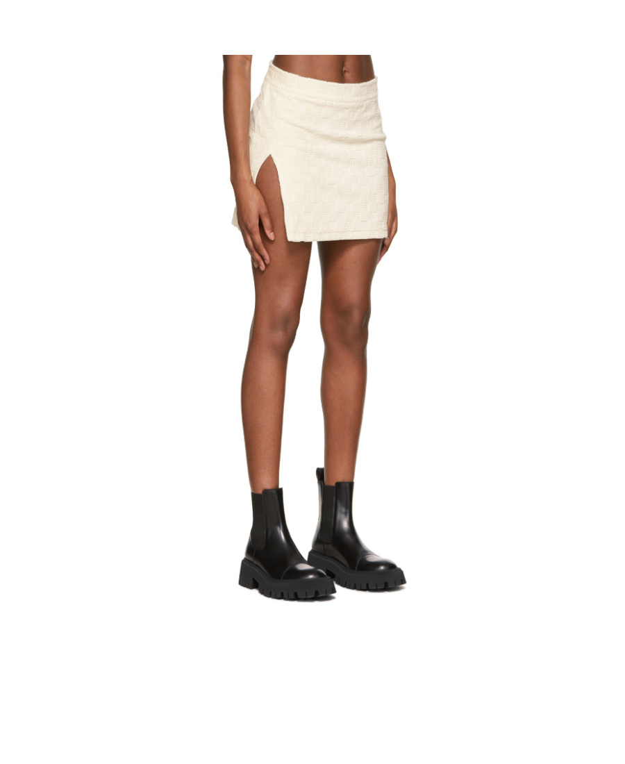 Ambush Monogram-debossed Mini Skirt In White