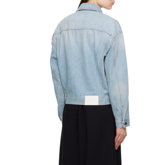 Loulou Studio Long-sleeved Denim Jacket In Brown