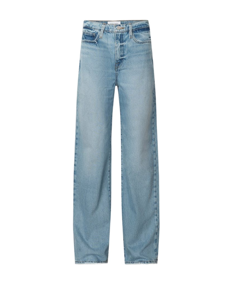 Frame Belt Ring Denim Trousers In Blue