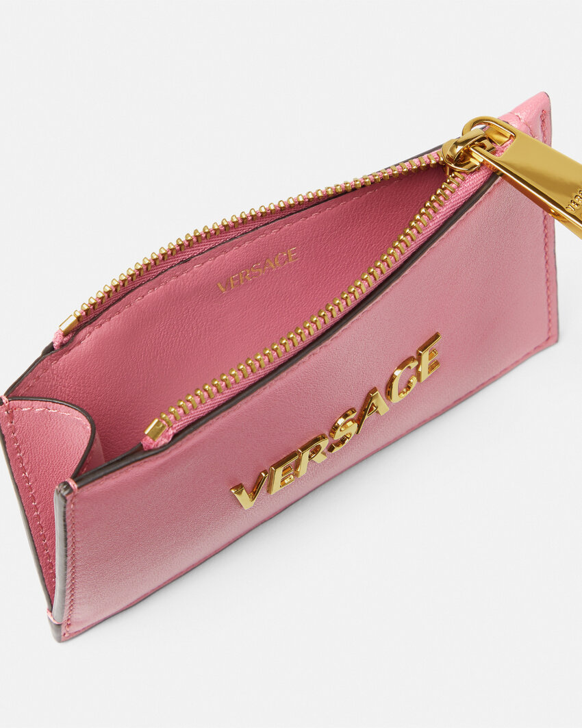 Versace Logo-lettering Wallet In Pink