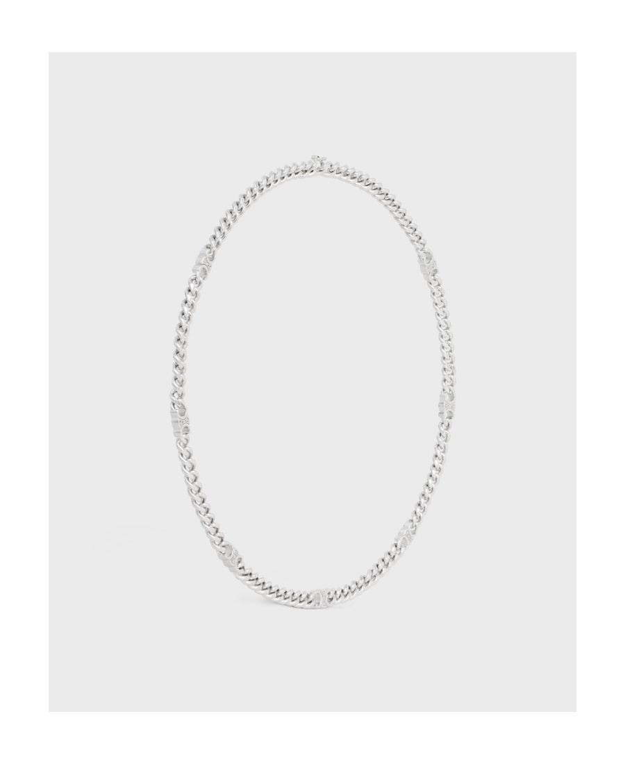 Celine Triomphe Small Necklace In Gray