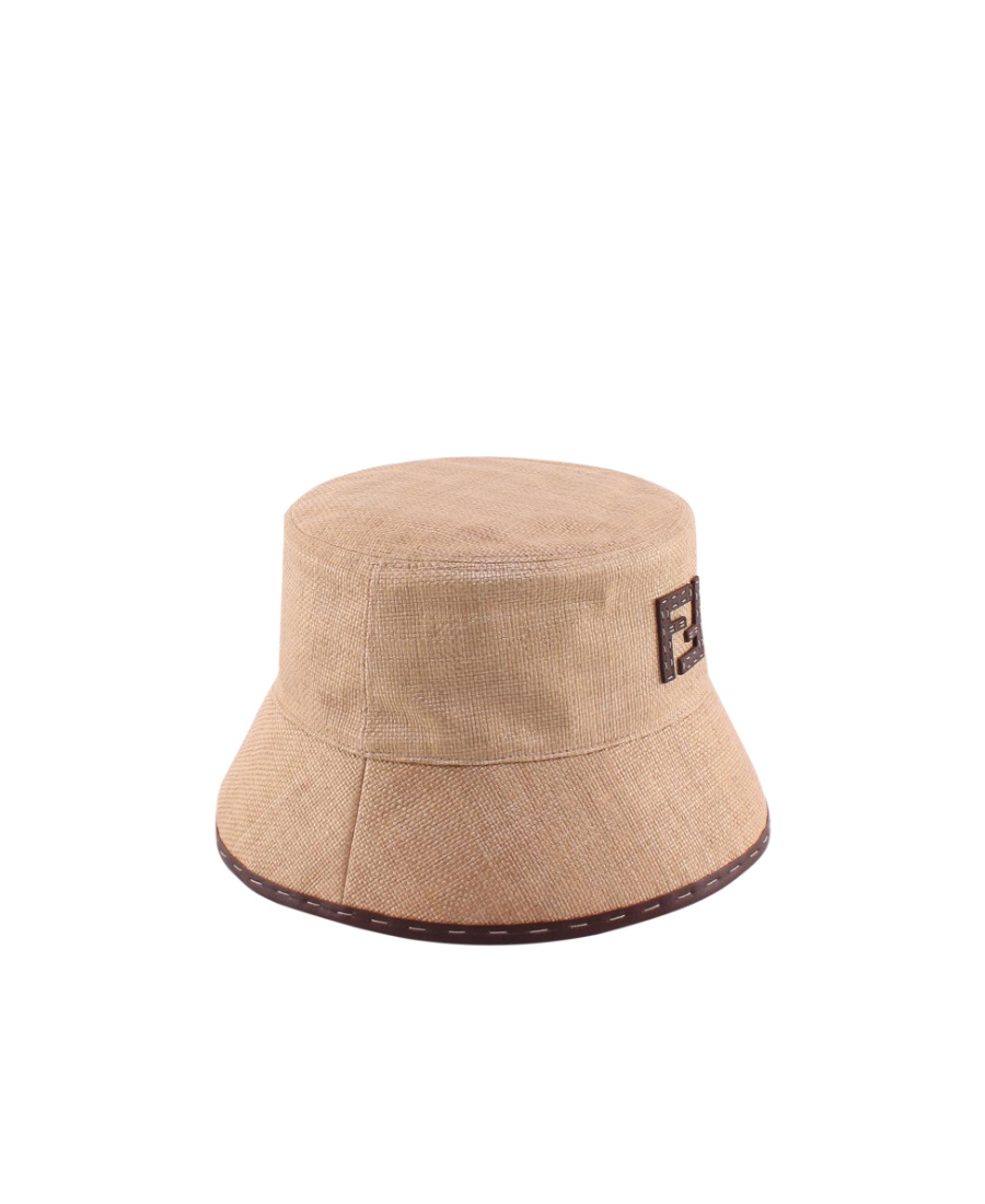 Fendi Ff Motif Bucket Hat In Nude