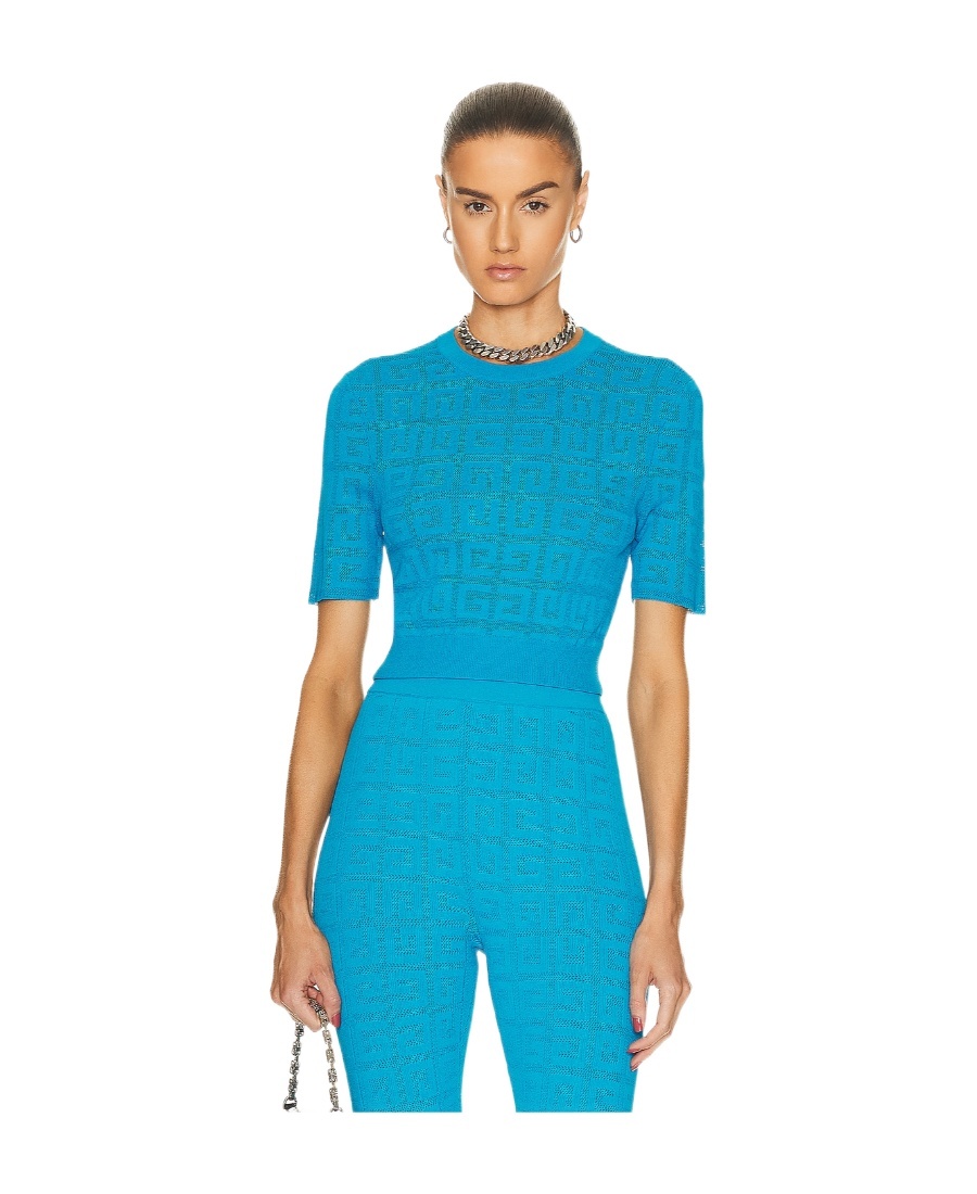 Givenchy Round Neck Sweater In Blue