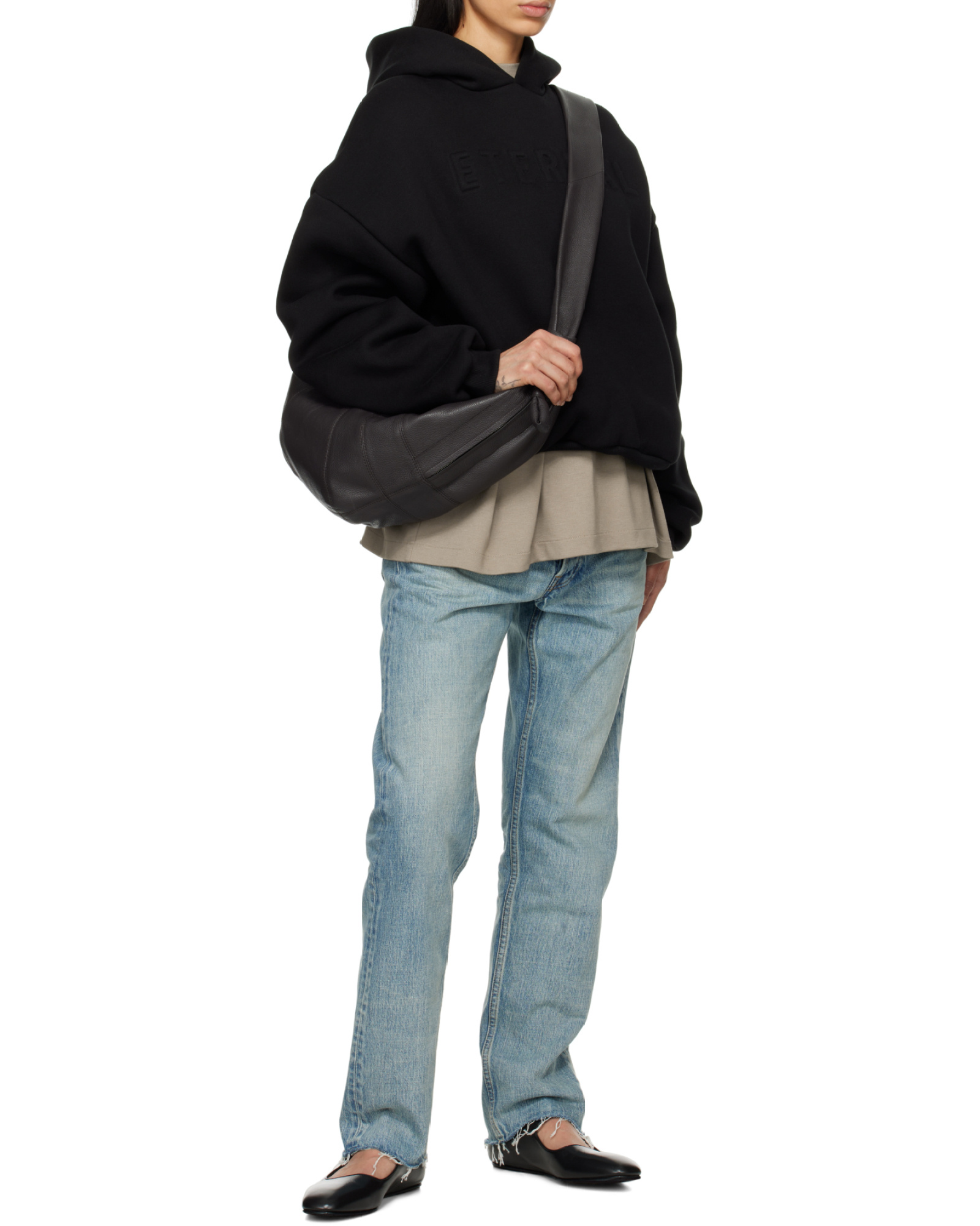 Fear Of God Oversized Hooded Sweatshirt With Ribbed Finish In Black