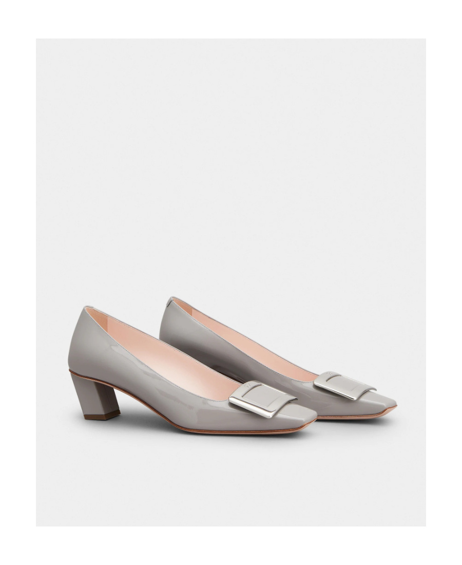 Roger Vivier 45mm Belle Vivier Suede Pumps In Gray