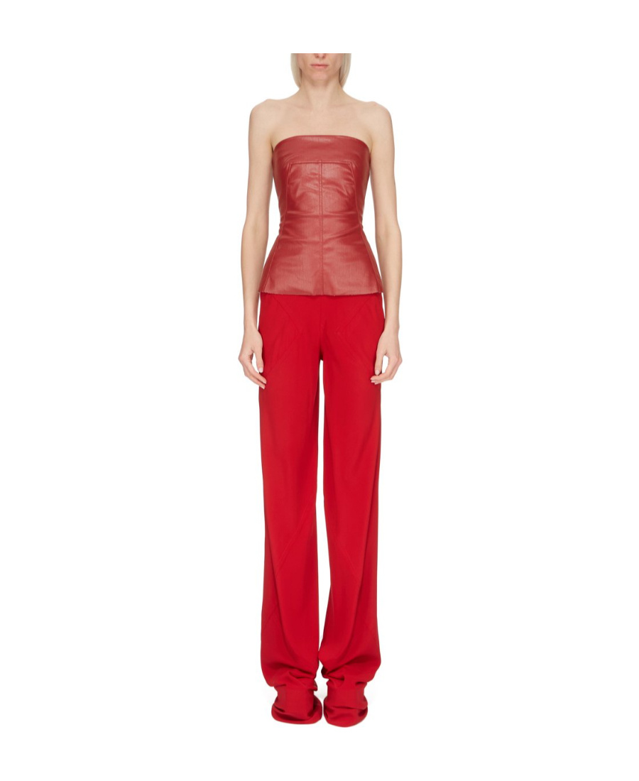Rick Owens Bustier-style Cotton Corset Top In Red