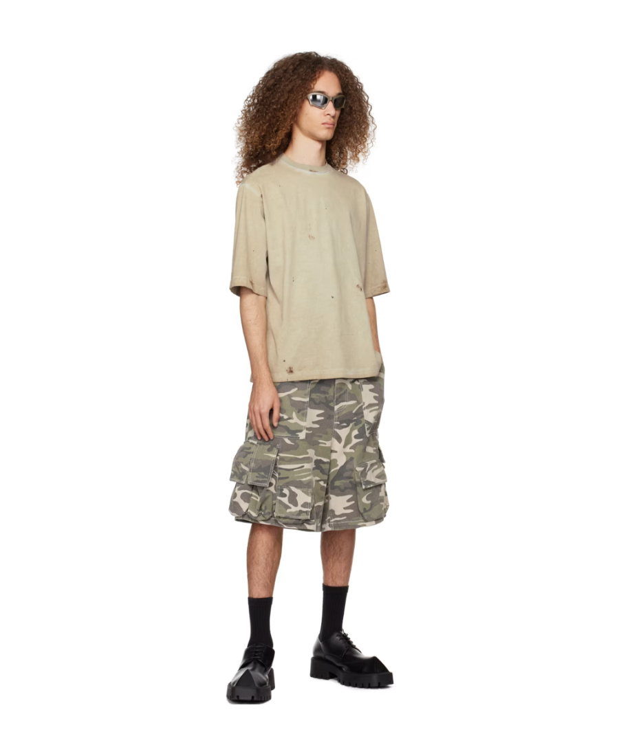 We11 Done T-shirt With Round Neck And Short Sleeves In Gray